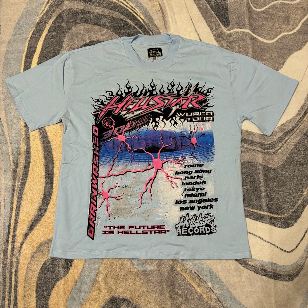 Hellstar 3085 Lightning Blue T-Shirt Men’s Size Large
